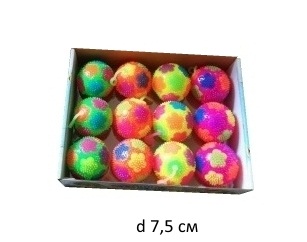 Мяч ежик арт. 141-15 Ромашка на резинке, свет, d-7,5 (12 шт.) шоубокс/360 шт./ Мяч ежик арт. 141-15 Ромашка на резинке, свет, d-7,5 (12 шт.) шоубокс/360 шт./