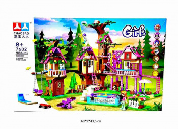 Конструктор арт. 7682 Для девочек Домик в лесу 1050 дет. в кор._