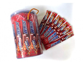 Конфета арт. 002152/002381-2 Жевательная Трубочка-тянучка с начинкой Кола 16 г 40 шт. в банке#'