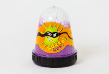 Слайм Плюх "ZORRO" перламутровый с шариками, фиолетовый, 130 г, 24 шт