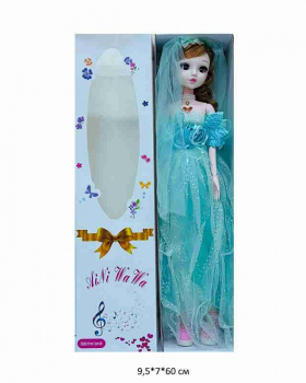 Кукла арт. 2009-1 В зеленом шарнирная муз. в кор.~