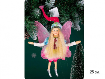 Игрушка арт. H29-601 Эльф девочка в платье "цветок" 25 см в пак.