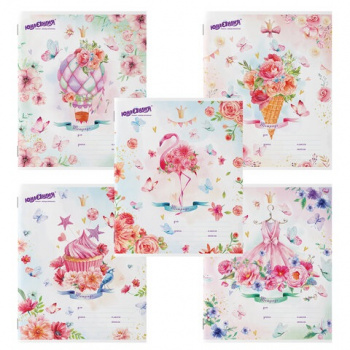 кс_Тетрадь 12 л. арт. 106468 ЮНЛАНДИЯ, клетка, обложка картон, "НЕЖНОСТЬ"