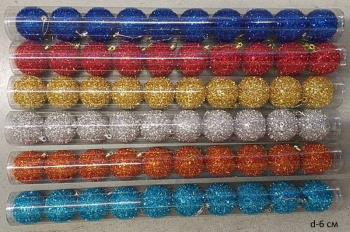 Шары арт. WL60108/6010Z Набор 10 шт. d-6 см в кор. цвета микс