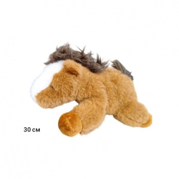 им Лошадь арт. YE25510-9 С белой мордой лежит 30 см в пак.)