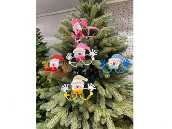 Очки Новогодние арт. 1914-601 "Снеговик" (24 шт.) цвета микс в пак.