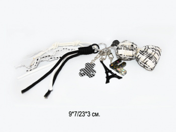 Брелок-подвеска арт. 209327 Бант мягкий клетчатый 9 см 1 шт в пак. (12 шт.)