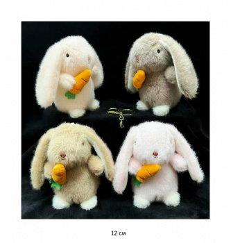 им Зайка арт. YE25901-8 Цвета микс с морковкой в лапках брелок в пак.)