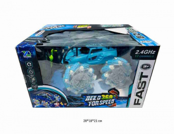 Машина на р/у арт. YQ018-1 Перевертыш свет, музыка, вращение 360° в кор.•