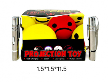 Фонарик арт. 15778-10 Лазер с USB зарядкой на ремешке (24 шт.) шоубокс_