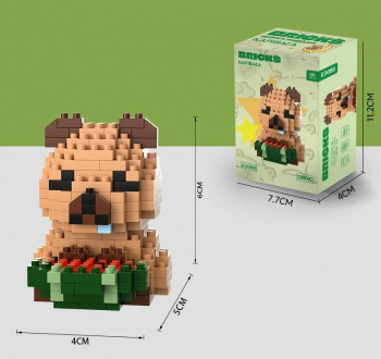 Конструктор арт. E3080-805 Микро Капибара с корзинкой ягод 203 дет. в кор.