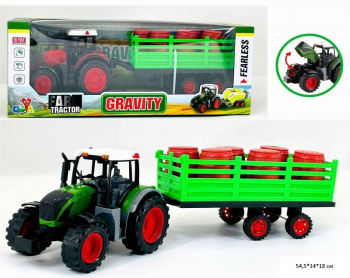 Трактор арт. 666-260A С бочками в прицепе в кор.)