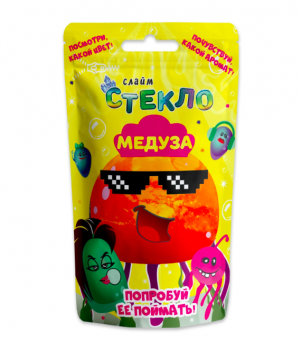 Слайм Стекло "Медуза", оранжевый неон 150 гр Слайм Стекло "Медуза", оранжевый неон 150 гр