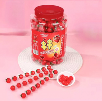 Мармелад арт. 423048 Жевательный с начинкой "Клубника" 18 г на ленте 50 шт. банка,