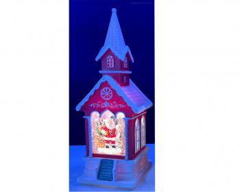 Фонарь Новогодний арт. 91811-3-601 "Дед Мороз с мешком подарков" свет 29 см в кор.