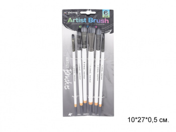 кц_Кисти арт. YL243705-5 Набор 6 шт. плоский овал на листе