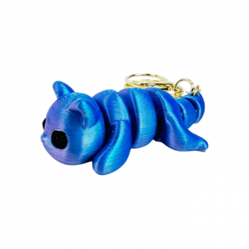 Брелок 3Д арт. 805128 Подвижный Кошка лежит 7 см цвета микс в пак.