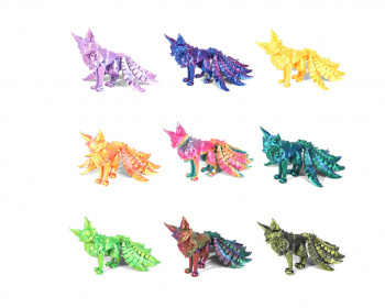 Фигурка 3Д арт. 3D024 Девятихвостая лиса подвижная цвета микс 1шт. в пак.)