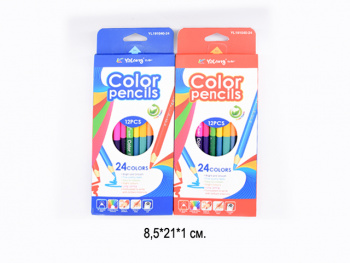 кц_Карандаши цветные арт. YL191040-24 Набор 12 цветов в белой кор.