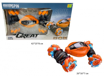 Машина на р/у арт. 955-120 Перевертыш цвета микс свет в кор.•/24 шт./