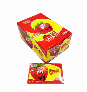 Жевательная резинка арт. 720074/720081 Пластинки "Клубника" 11 г 30 шт. упаковка