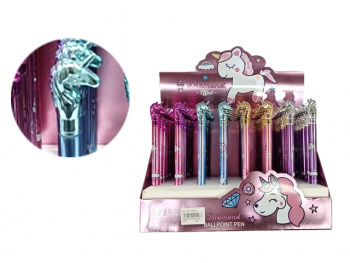 Ручка шариковая арт. 021287-709 "Единорог" 1 шт. цвета микс (48 шт.) шоубокс