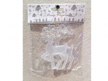 Игрушка-подвеска арт. 25DH20-502 "Олень" прозрачный 2 шт. в пак. Набор 12 шт. в упак.