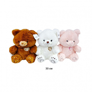 им Медведь арт. 1217/30 С брошью-медвеженком 30 см цвета микс в пак.
