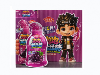 Конфета арт. 002889-1 Виноград жидкая в пауче "бутылка" 13 г в кор. 20 шт.*