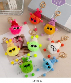 им Шарик арт. 805720 В шапочке и очках брелок ассорти в пак.