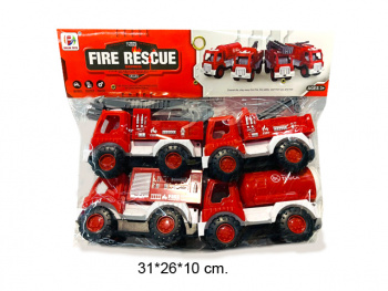 Набор машин арт. BJ635A Пожарная техника 4 шт. в пак.•
