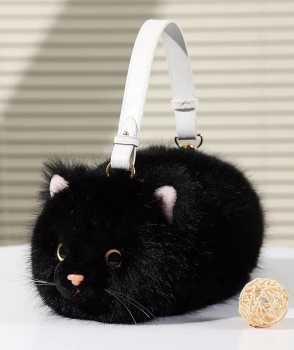 им Сумка арт. 209447 Кошка черная норковая в пак.