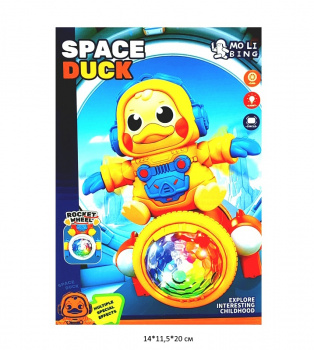 Утка арт. YBJ-QB-65Y Космонавт муз. на батар. свет, вращение в кор._