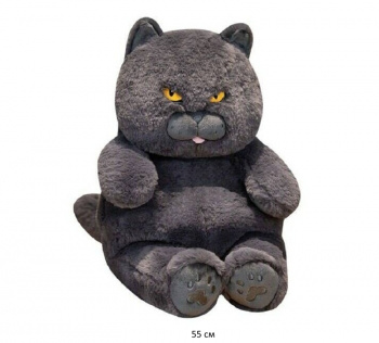 им Кошка арт. 90315-35/240304-4 Черная желтоглазая сидит 55 см в пак.)
