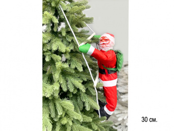 Дед Мороз арт. 1310-55-601 В красном костюме на лестнице 55 см в пак.