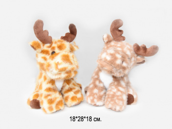 им Олень арт. YЕ251105-2-2 Пятнистый с коричневыми рогами 28 см цвета микс в пак.)