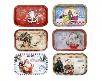 Поднос арт. 1003-007 Новогодний прямоугольный 6 видов 35*24 см 