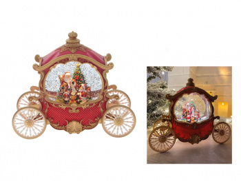 Фонарь Новогодний арт. 23031A-601 "Дед мороз и мальчик" свет, музыка, USB в кор.