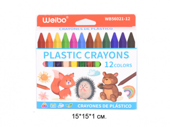 кц_Восковые мелки арт. WB-56021-12 Набор 12 цветов в белой кор.