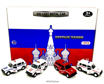 Модель металл. арт. TCC1813P-12D ВАЗ Нива Полиция, МЧС, Пожарная, Скорая (12 шт.) шоубокс_ Модель металл. арт. TCC1813P-12D ВАЗ Нива Полиция, МЧС, Пожарная, Скорая (12 шт.) шоубокс_
