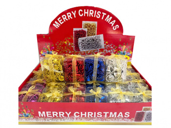 Бусы арт. XY059-D-4M-601 Круглые с колокольчиками цвета микс (24 шт.) в подарочной кор.