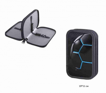 кс_Пенал арт. 270888 ЮНЛАНДИЯ 2 отделения ламинированный картон, конгрев 19х11 см "Soccer ball"