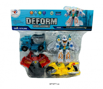 Машина констр. арт. RL589-35D Робот трансформер Набор 4 шт. в пак.•