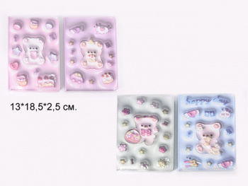 кц_Блокнот арт. WB-95561-5 В мягкой обложке "Белый медведь" 96 л. 130*183 мм (12 шт.) шоубокс