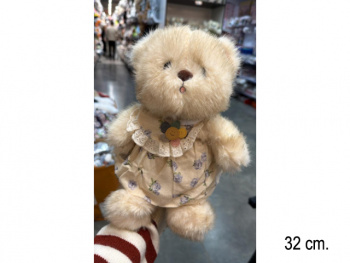 им Медведь арт. 209034 Мохнатый в платье 30 см. в пак.