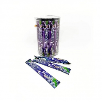 Конфета арт. 002152/002381-6 Жевательная Трубочка-тянучка с начинкой Виноград 16 г 40 шт. в банке'#*