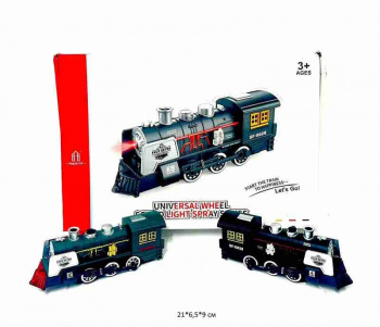 Паровоз арт. 731-40A Цвета микс на батар. свет, звук, пар (8 шт.) шоубокс_ /96 шт./