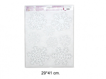 Наклейка арт. 35-601C/760717 "Снежинки" 8 шт. на листе в пак.