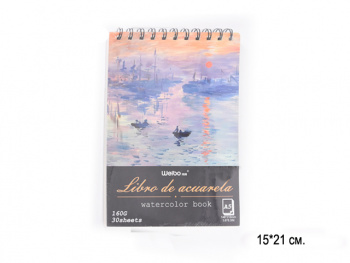 кц_Скетчбук арт. WB-95645 Альбом 30 листов А5 вертикальный на пружине 160 г/м²