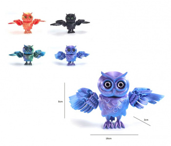 Фигурка 3Д арт. 323-209/AX-10-805 Сова подвижная цвета микс в пак.